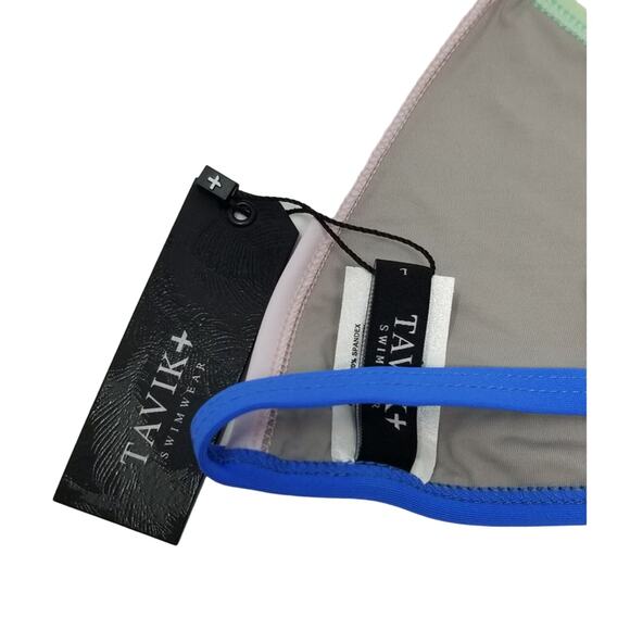 Tavik Jett Color Blocked Sand Triangle Swim Bikini Top L NWT - Picture 3 of 4